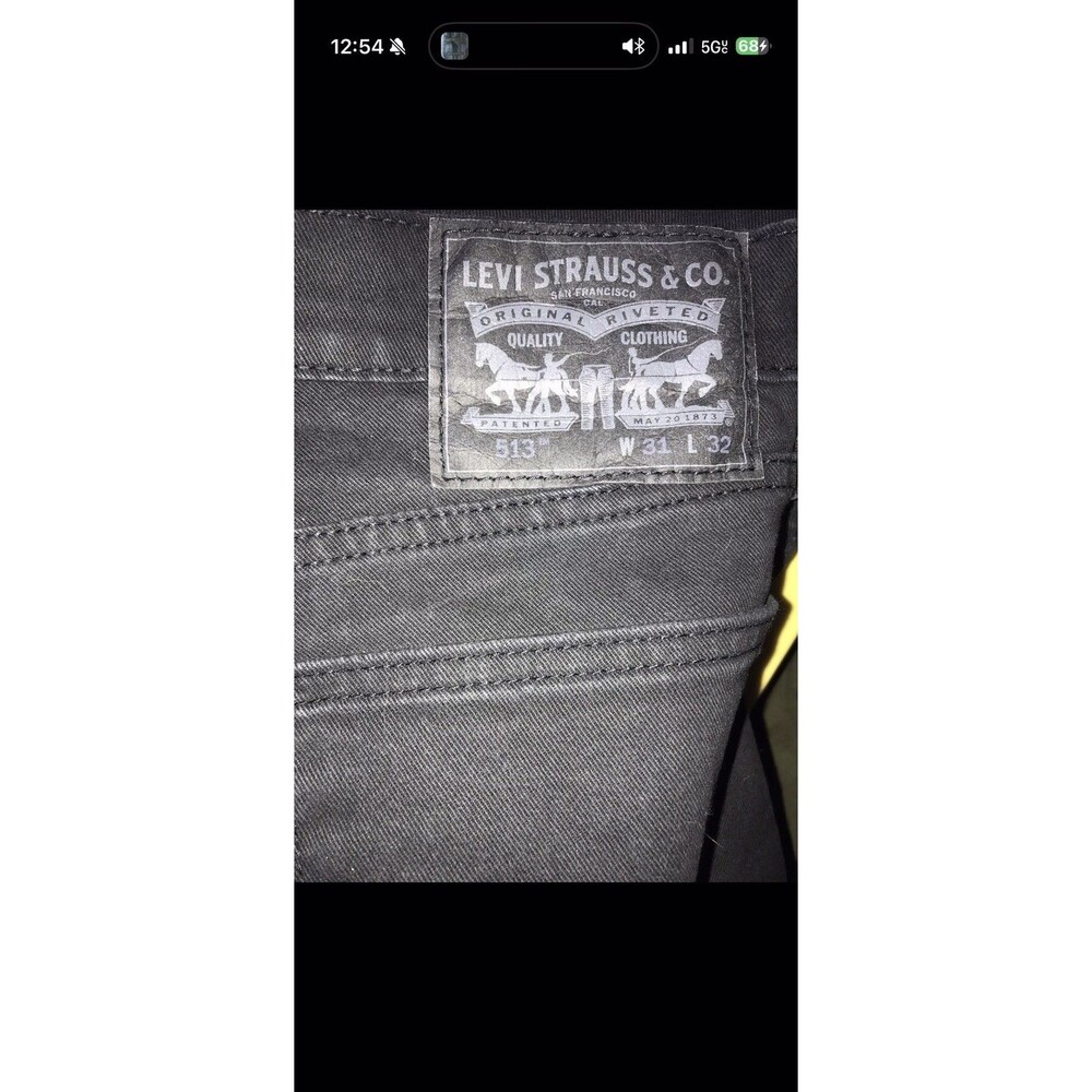 Levi's 513 Jeans Men's 31x32 Black Slim Straight Leg Denim Dark Cowboy Pants - Picture 3 of 5